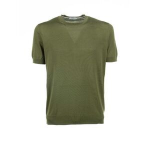 PAOLO PECORA Men's Fine Knit Short Sleeve Sweater Men GREEN T-Shirts